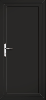 Full Flat Black uPVC door panel
