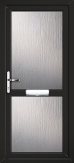 Fully Glazed With Midrail Black uPVC door panel