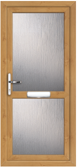 Fully Glazed With Midrail Irish Oak uPVC door panel