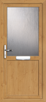 Half Glazed Irish Oak uPVC door flat panel