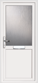 Half Glazed White uPVC door flat panel