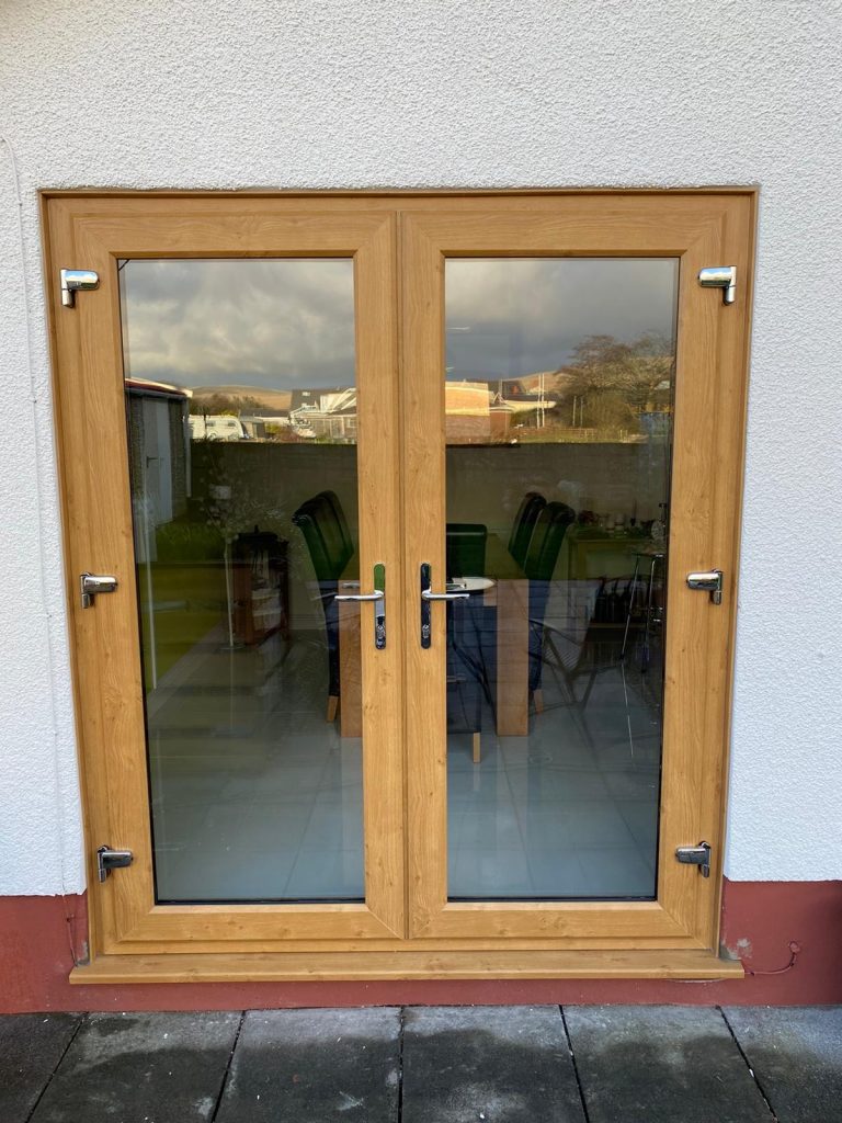 Irish Oak uPVC French doors