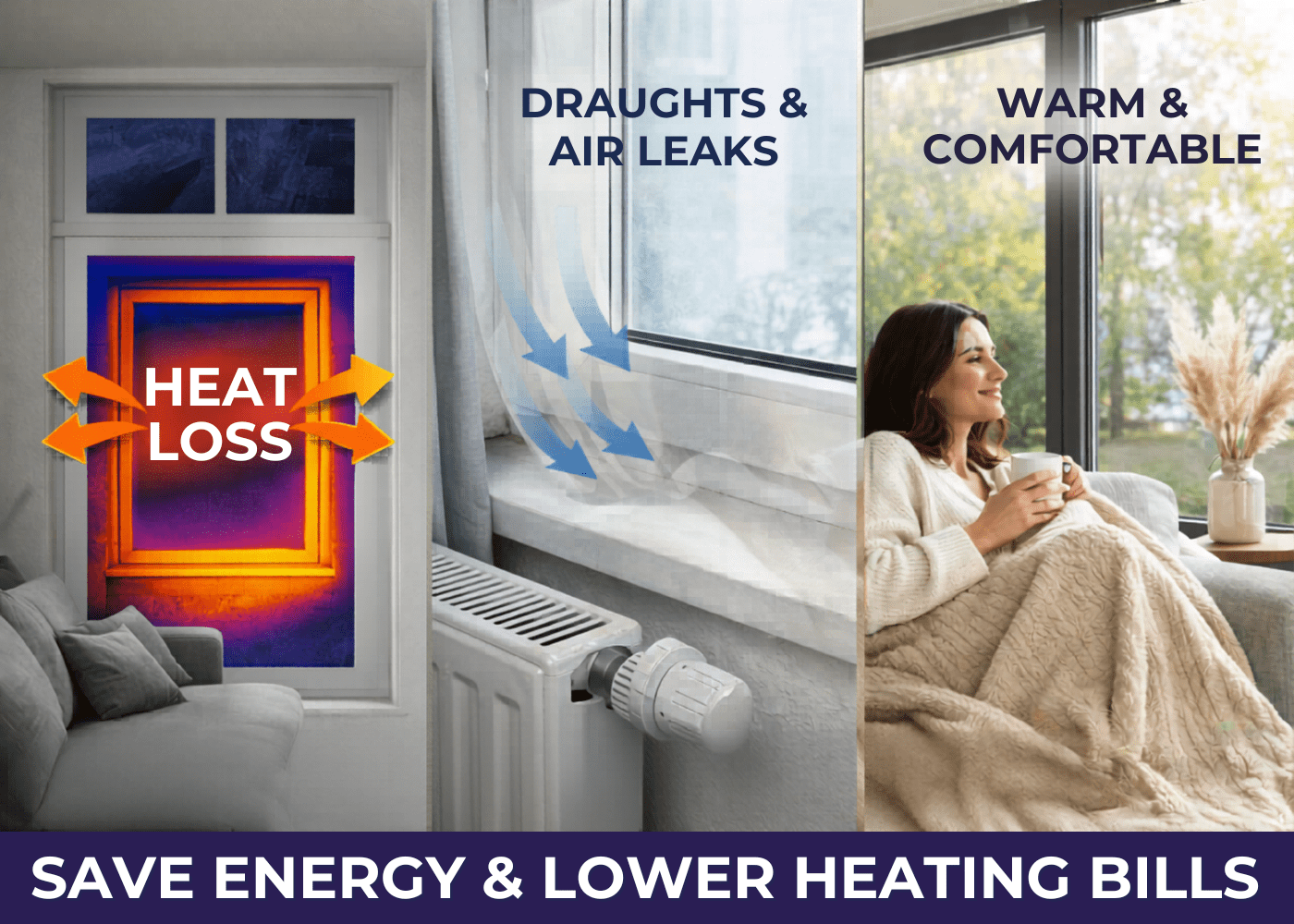 Energy-efficient aluminium windows and doors improving warmth and reducing heat loss in a South Wales home
