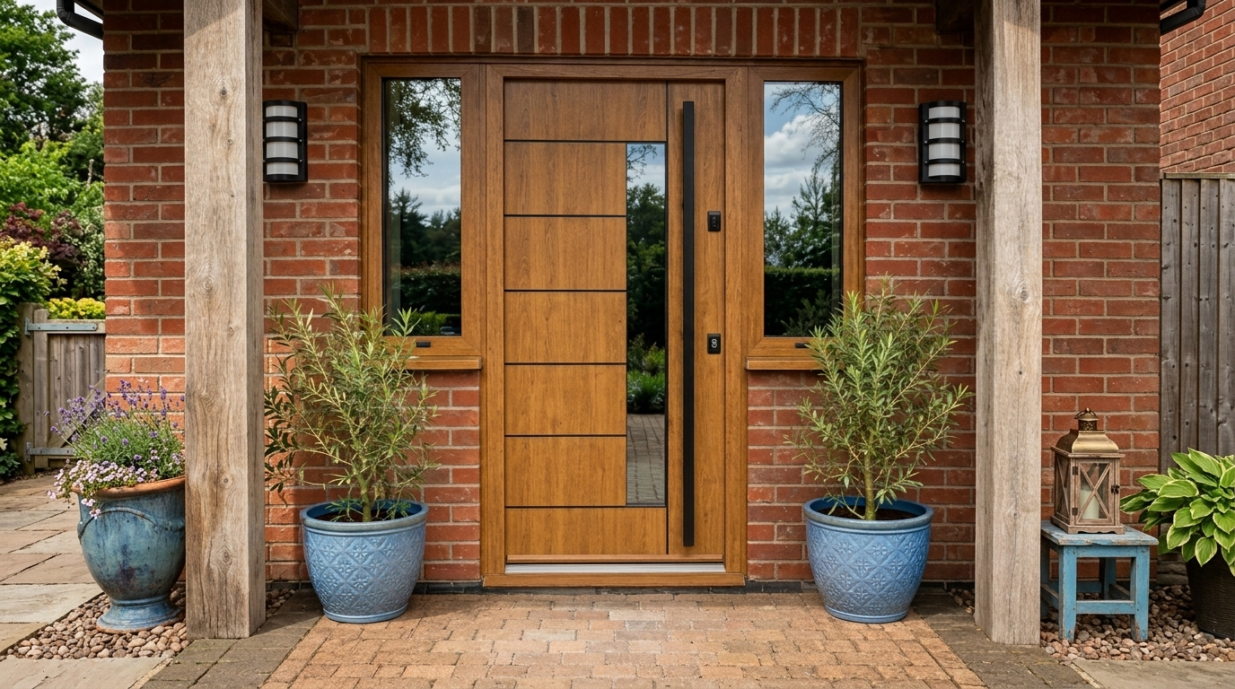 Gerda steel and aluminium entrance door installed by Sapphire Windows & Doors