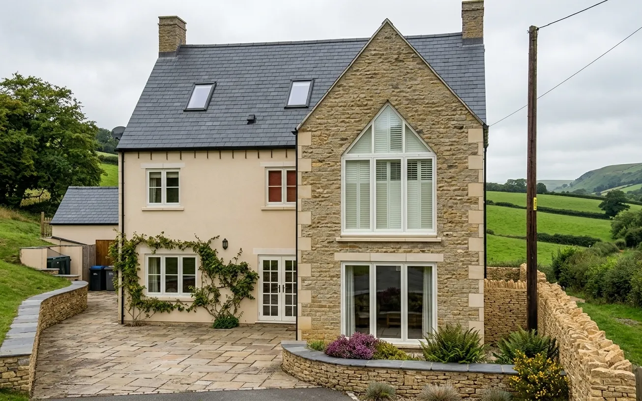 Evolution timber alternative windows on a contemporary home