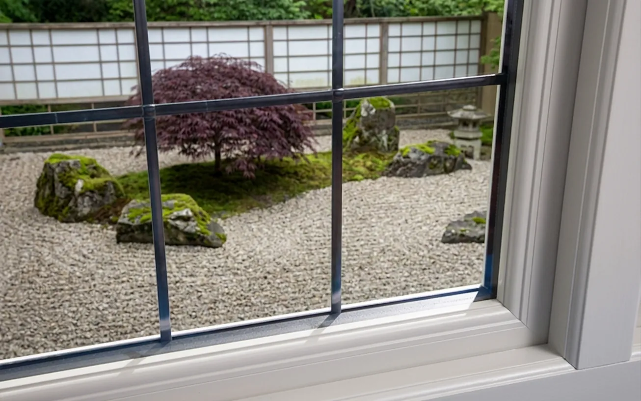Traditional Evolution timber alternative window with leaded detailing