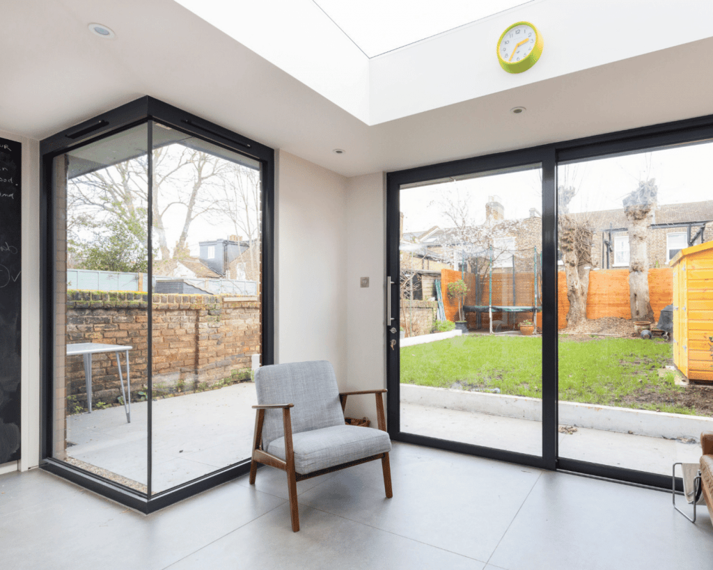 Sunflex aluminum bi-fold doors installed by Sapphire Windows and Doors, exclusive Wales installer.