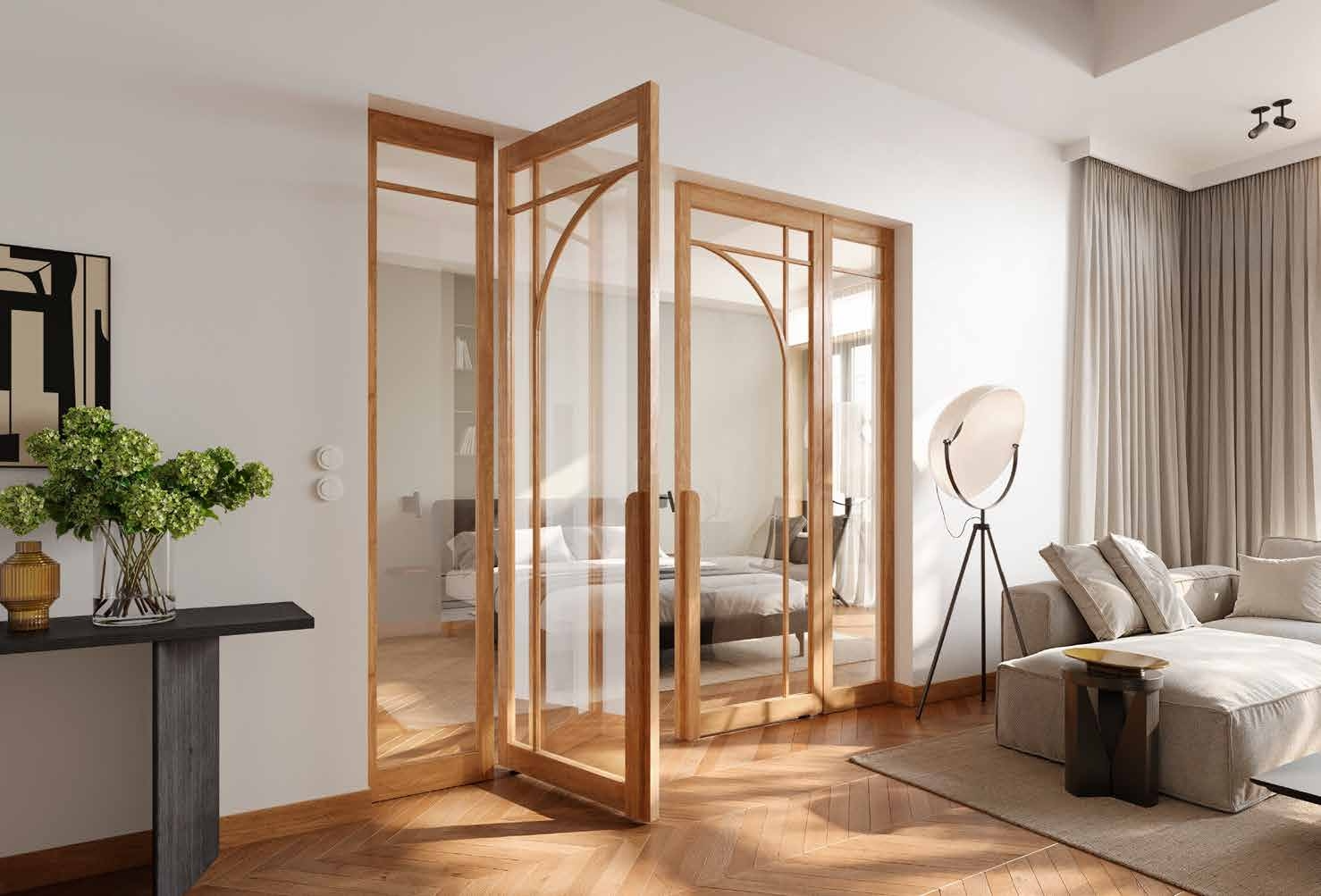 TENZO interior door handle, ironmongery and timber edge detail