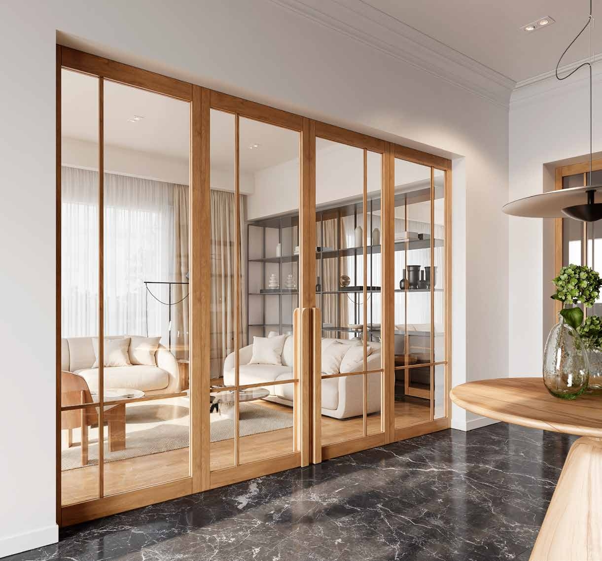 TENZO glass and timber interior doors creating a light, open living space