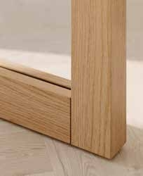 Latte-toned wood finish