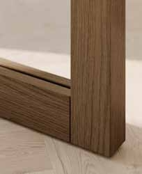 Honey-toned oak wood finish