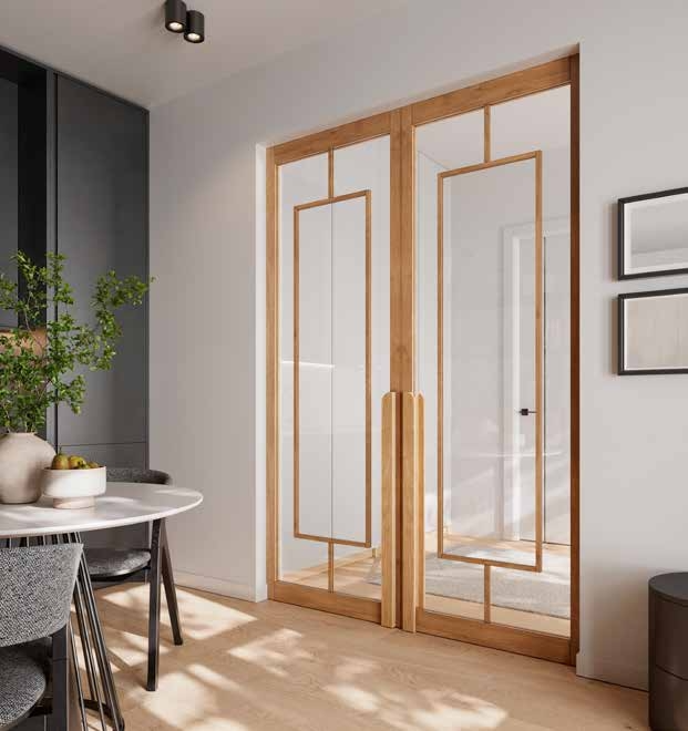 Contemporary TENZO timber and glass interior partition