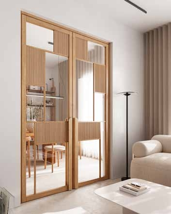 Natural oak grain and timber finish detail for TENZO interior doors